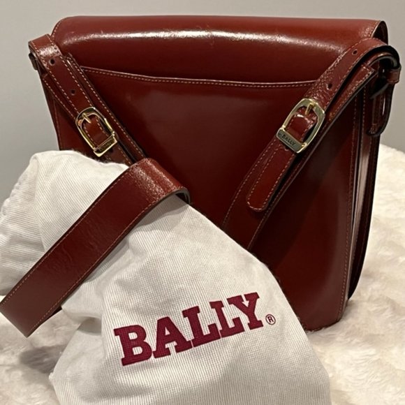 Vintage BALLY Structured Cognac Brown Leather Bag - Picture 4 of 14